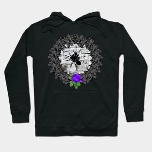 Spider Purple Rose Wreath Hoodie